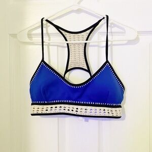 Victoria Secret Blue Size Medium Crocheted  Swimwear Top.